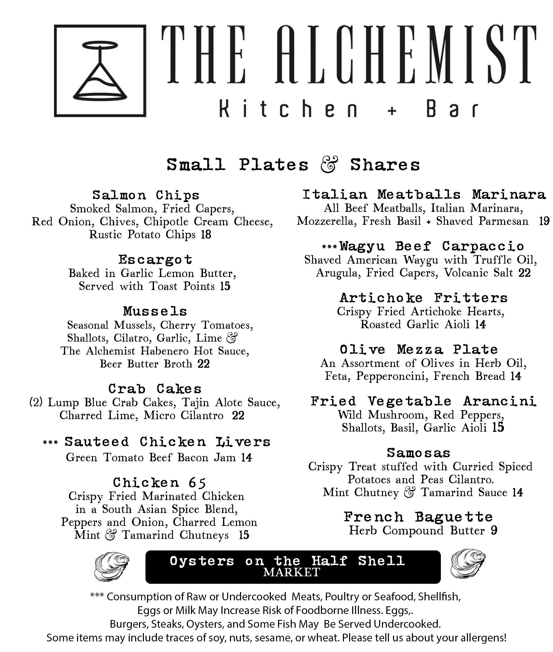 Dinner Menu 1