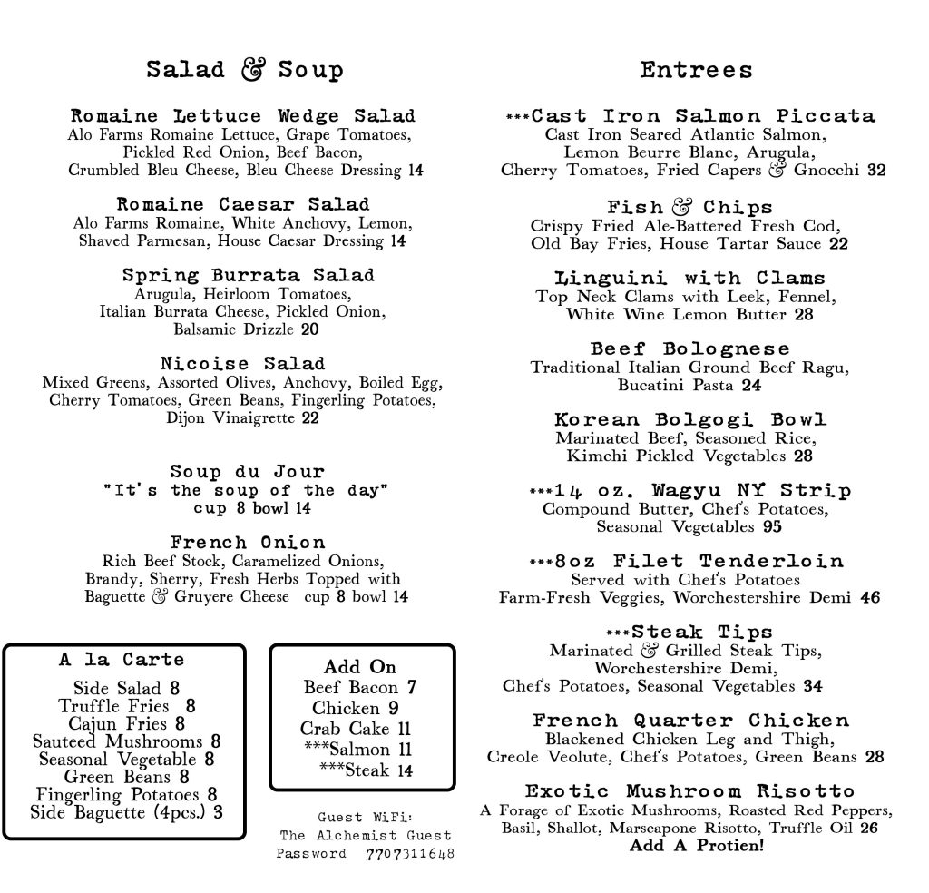 Dinner Menu 2